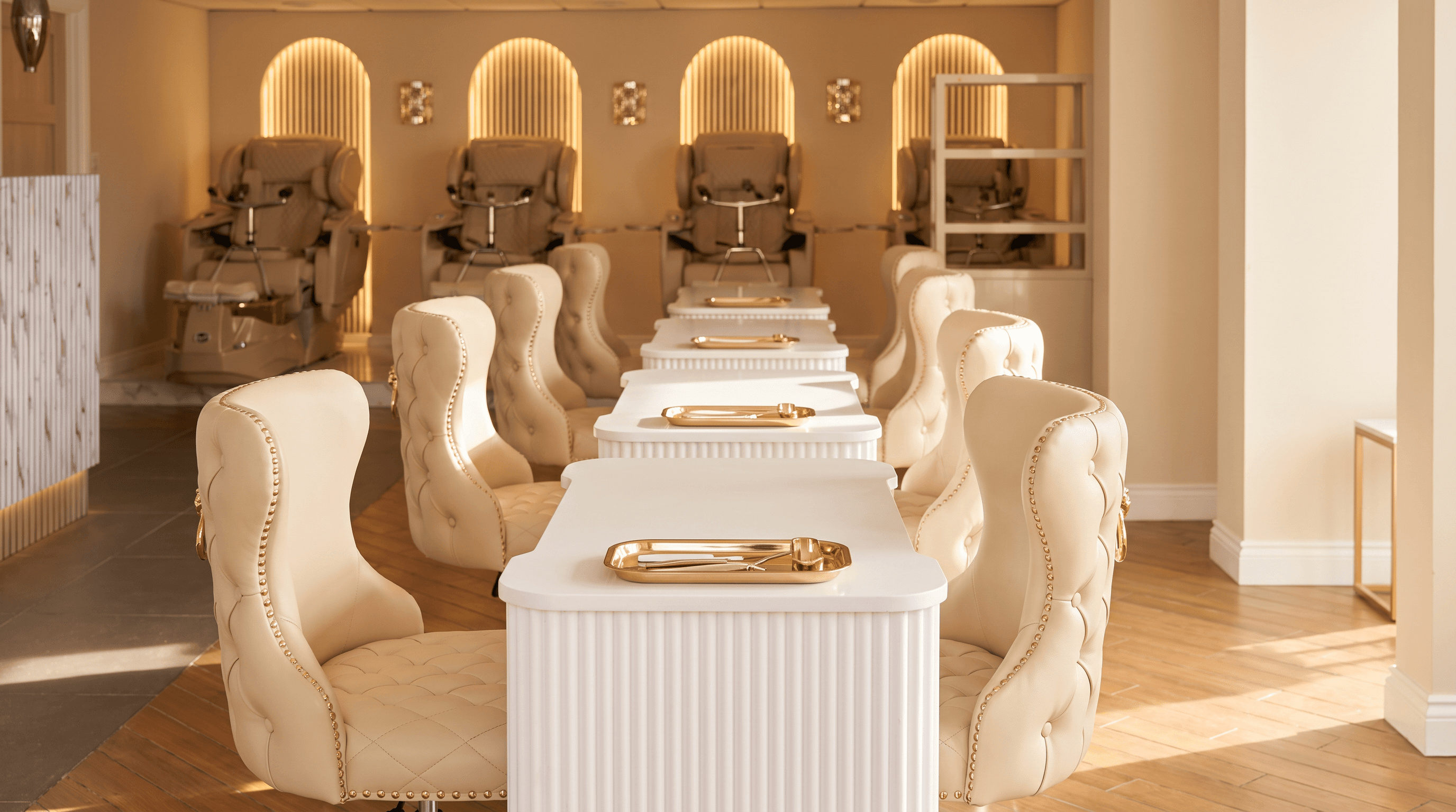 Manicure stations at M1 Nails