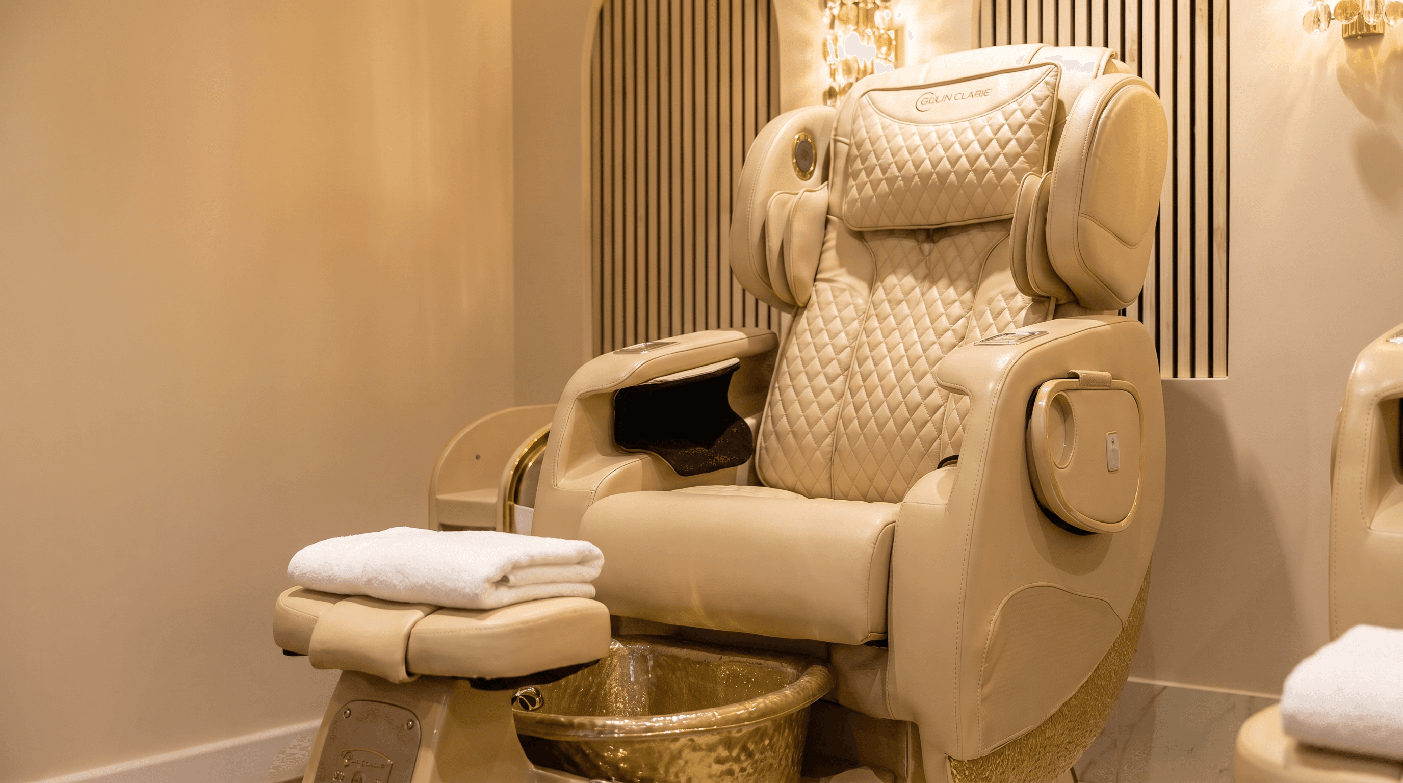 Pedicure throne detail at M1 Nails