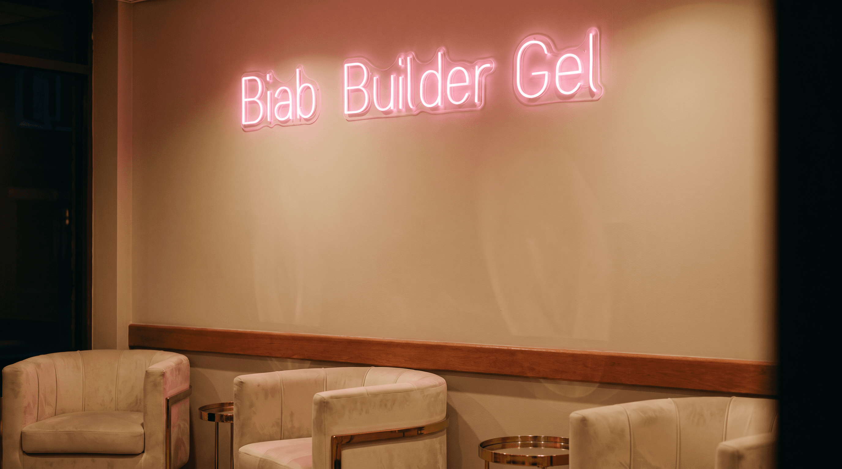 Biab Builder Gel neon sign at M1 Nails