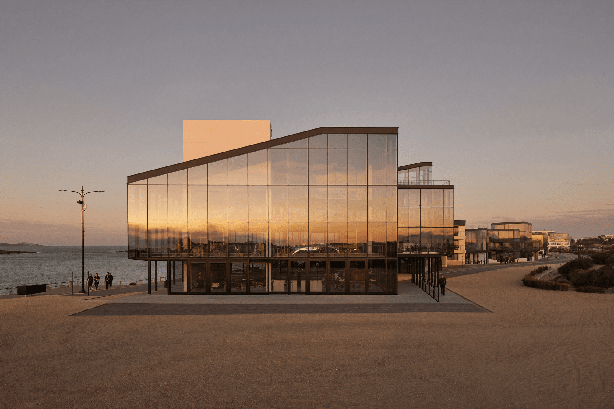 Marine Point on the New Brighton seafront at golden hour